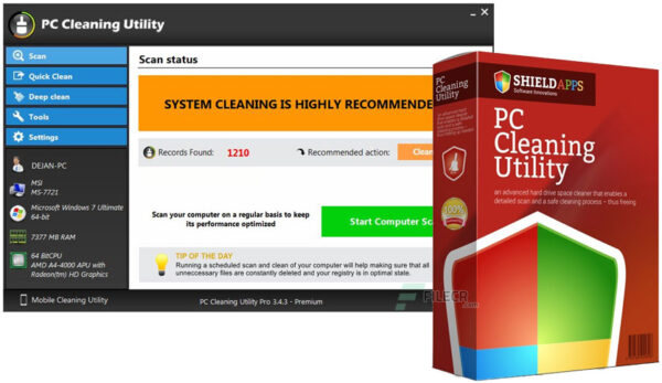 SUPPORT ULTIMATE Package - PC Cleaning Utility Shield installation + unlimited time-1 session- Instructions